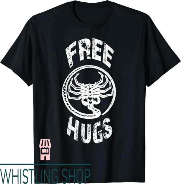 Aliens Movie T-Shirt Free Hugs Face Hugger