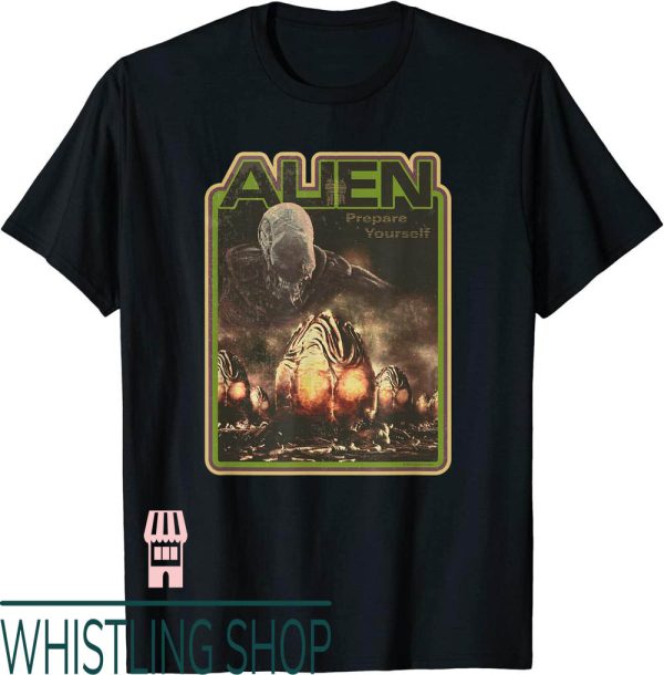 Aliens Movie T-Shirt Xenomorph Prepare Yourself Retro