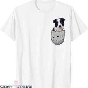 Border Collie T-Shirt Cute For Dog Lovers Pocket Owner Tee