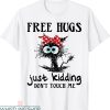 Free Hugs T-Shirt Black Cat Bandana Just Kidding Don’t Touch