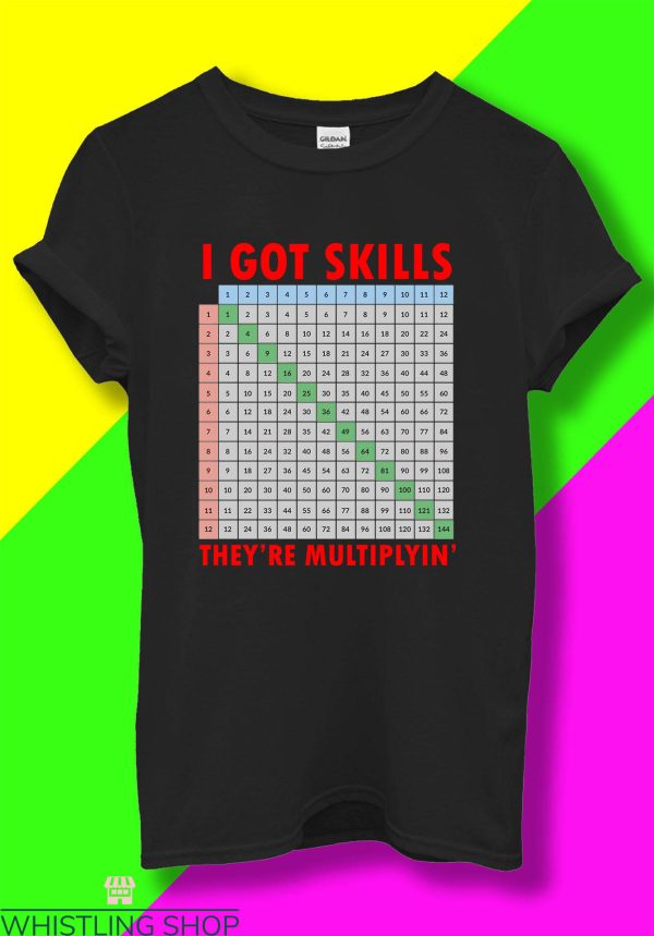 Maths Day T-Shirt I Got Skills They Are Multiplying Math Tee