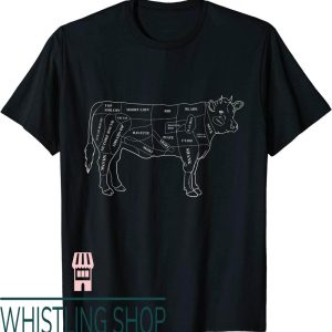 Pat Butcher T-Shirt Cow Cuts Diagram Eat Beef Chart