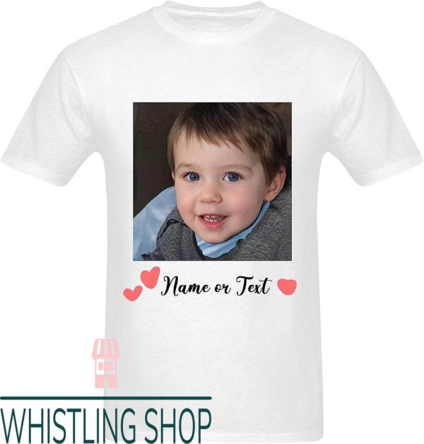 Personalised Face T-Shirt Custom Name And Face Photo Side