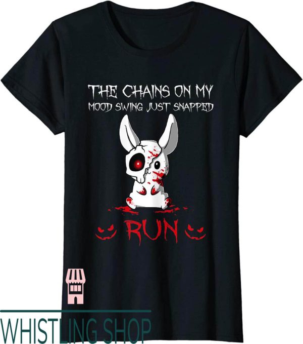 Psycho Bunny T-Shirt On My Mood Just Snapped Run Halloween