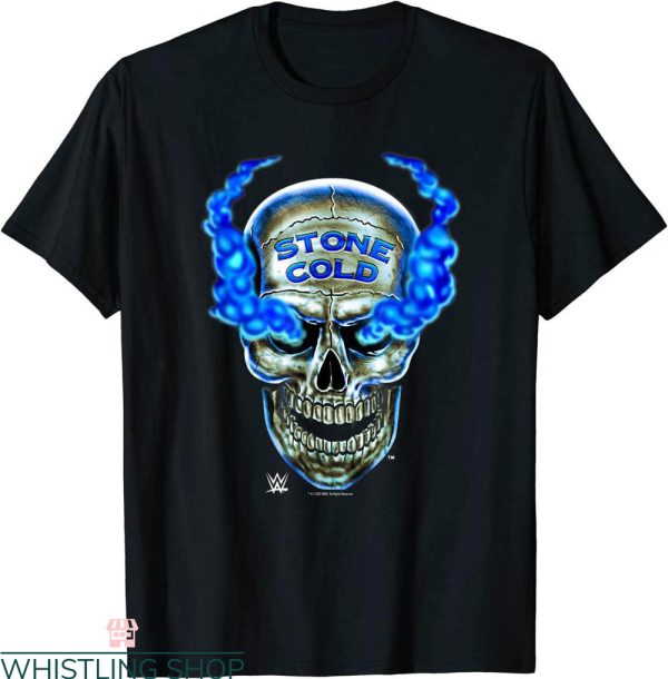Stone Cold T-Shirt WWE Steve Austin Skull Design Centered