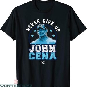 WWE UK T-Shirt John Cena Never Give Up Poster Trendy Tee