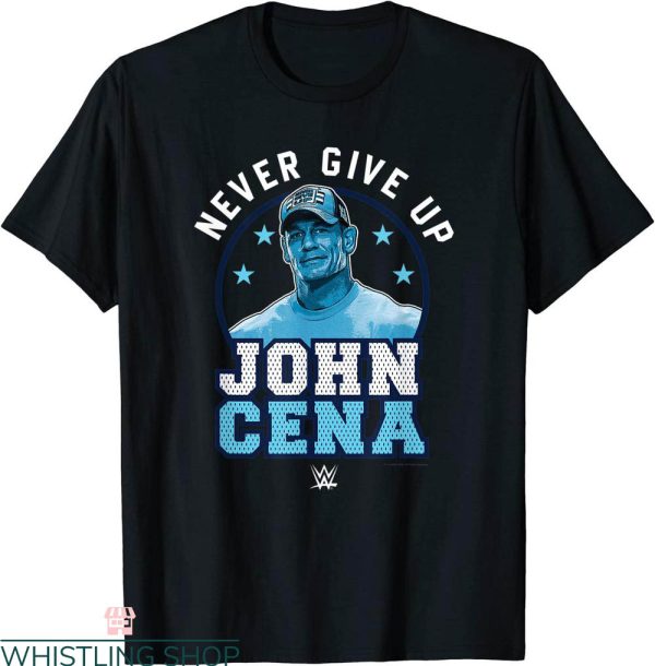 WWE UK T-Shirt John Cena Never Give Up Poster Trendy Tee