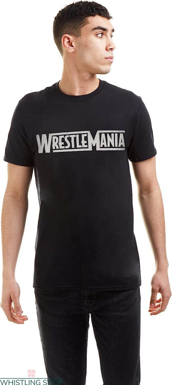 WWE UK T-Shirt Wrestlemania Distress Wrestling Champion Tee