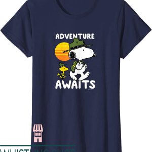 Womens Snoopy T-Shirt Peanuts Adventure Awaits