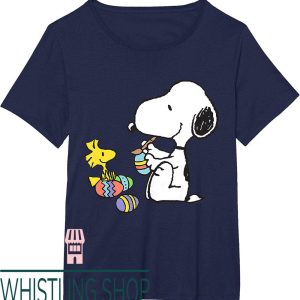 Womens Snoopy T-Shirt Peanuts Easter Egg