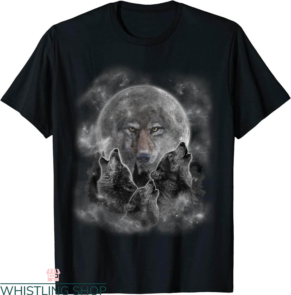 3 Wolves Moon T-Shirt 3 Wolf Howling Full Moon Silhouette