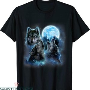 3 Wolves Moon T-Shirt 3 Wolves Howling Under Icy Full Moon