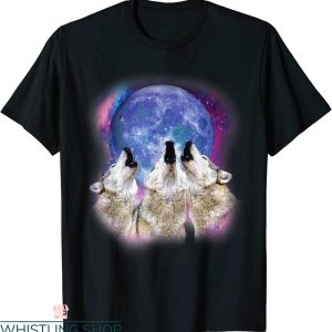 3 Wolves Moon T-Shirt Three Wolves Howling At The Moon