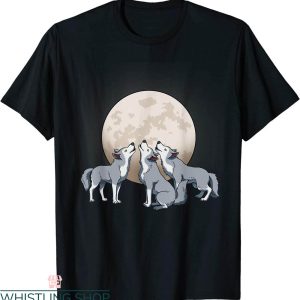3 Wolves Moon T-Shirt Three Wolves Howling At The Moon Tee