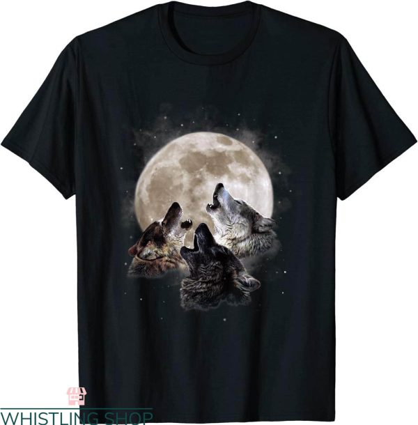 3 Wolves Moon T-Shirt Three Wolves Howling At The Moon Wolf