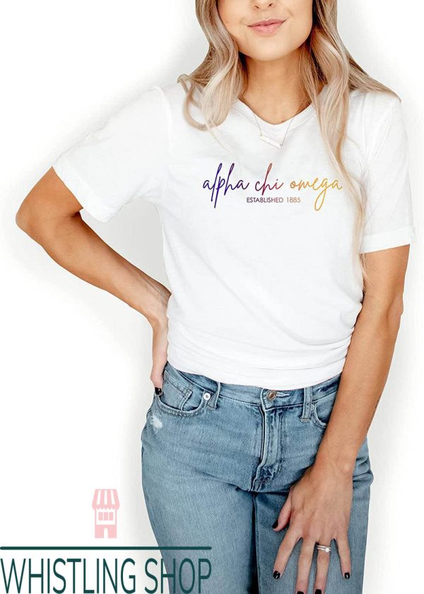 Chi Omega T-Shirt Sorority Ombre Alpha