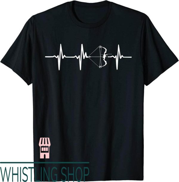 Archery Shooters T-Shirt Heartbeat With Bow For Archers
