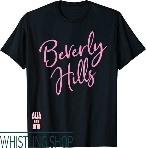 Beverly Hills Hotel T-Shirt California CA Script Pink Text