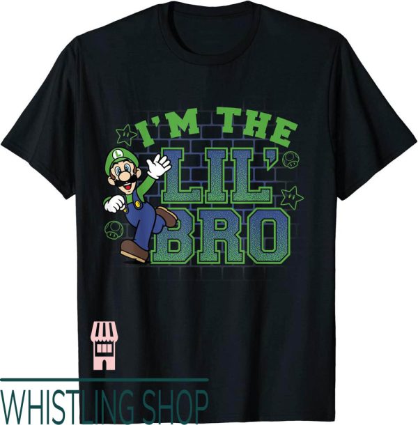 Big Bro T-Shirt Super Mario the Lil Luigi Action Pose Text