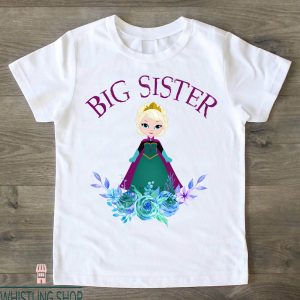 Big Little Reveal T-Shirt Frozen Elsa Sister Anna Onesie