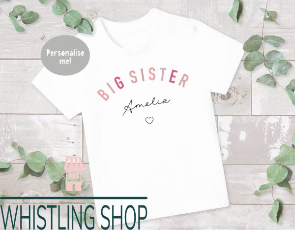 Big Little Reveal T-Shirt Pregnancy Announcement Little