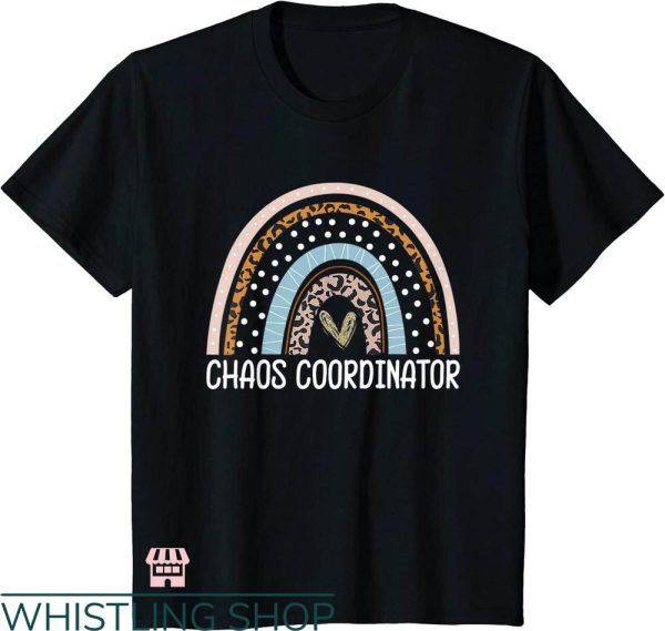 Chaos Coordinator T-shirt Boho Leopard Rainbow T-shirt