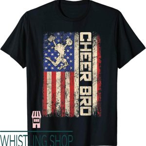 Cheer Brother T-Shirt Cheerleader Brother American Flag Team