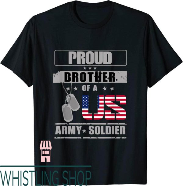 Cheer Brother T-Shirt Proud Brother Of A US Army