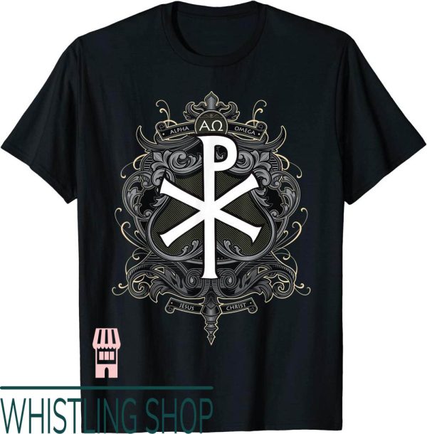 Chi Omega T-Shirt Christogram Jesus Symbol Alpha Catholic