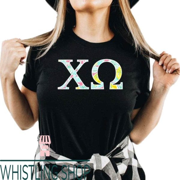 Chi Omega T-Shirt Lemon Zest Lettered