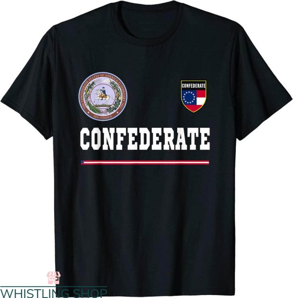 Confederate Flag T-Shirt Soccer Sports Flag Souvenir Tee