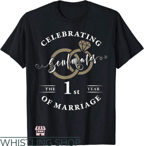 Couples Anniversary T-Shirt Celebrating The 1st Year Married
