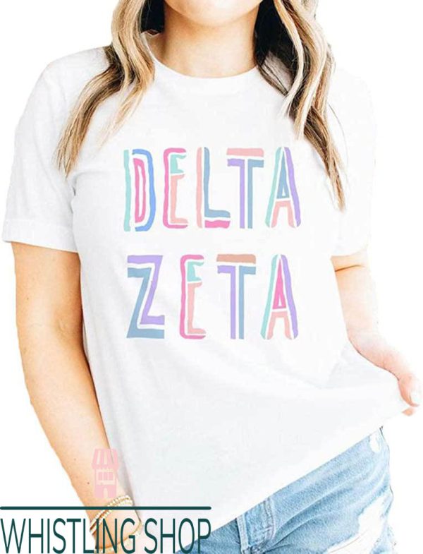 Delta Zeta T-Shirt Sorority Ombre Tail Tinsel
