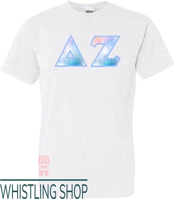 Delta Zeta T-Shirt Watercolor Print Lettered