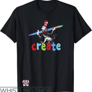 Dr. Seuss For Teachers T-Shirt The Cat Creating With The Pen