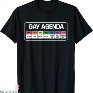 Gay Agenda T-Shirt Funny Pride Month Gay Pride Rainbow Flag