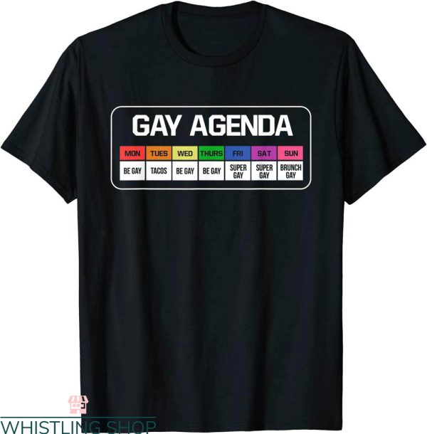 Gay Agenda T-Shirt Funny Pride Month Gay Pride Rainbow Flag