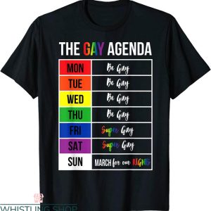 Gay Agenda T-Shirt Super Pride Flag LGBTQ Inspirational Tee