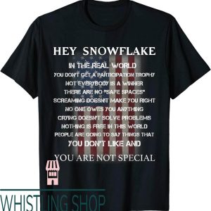 Hey Snowflake T-Shirt Hey In The Real World Veteran Military