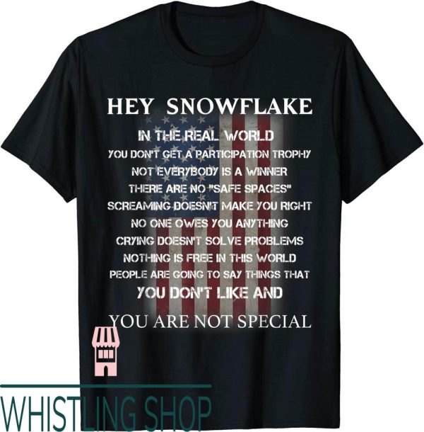 Hey Snowflake T-Shirt Hey In The Real World Veteran Military