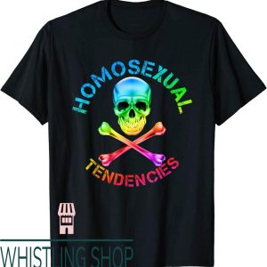 Homosexual Tendencies T-Shirt For Gay Lesbian Rainbow Skull
