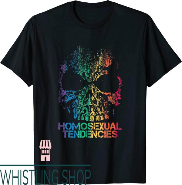 Homosexual Tendencies T-Shirt LGBTQ Rainbow Grunge Skull