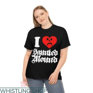 I Love Haunted Mound T-shirt Horror Red Heart T-shirt