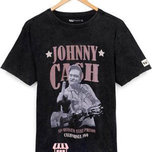 Johnny Cash Middle Finger T-Shirt San Quentin State Prison