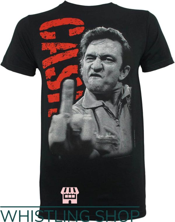 Johnny Cash Middle Finger T-shirt Cash’s The Middle Finger
