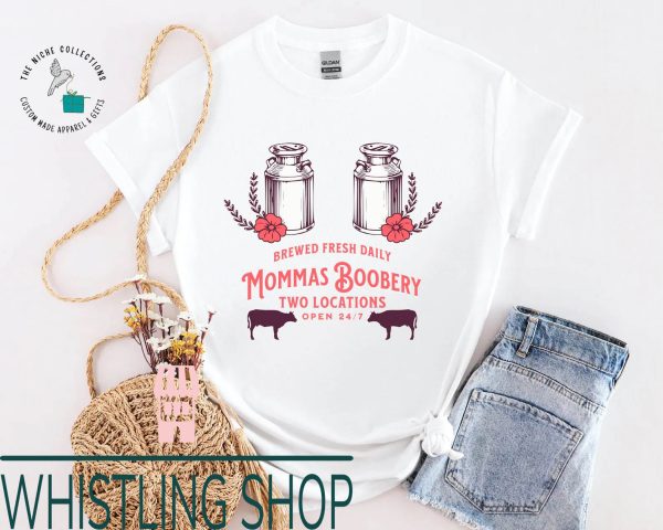 Mamas Boobery T-Shirt Mommas Boobery Two Breweries Flowers