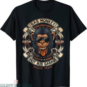 Mob Monkey T-Shirt Gas Crossed Pistons Ribbon Logo Tee