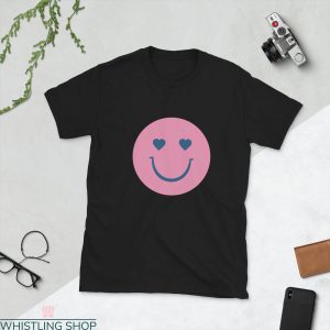 Pink Smiley Face T-Shirt Happy Face Retro Vintage Y2K Tee