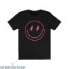 Pink Smiley Face T-Shirt Happy Smile Face Retro Vintage Tee