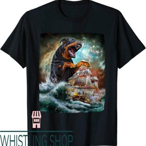 Sea Dogs T-Shirt Rottweiler As Kraken Attack War Ship High